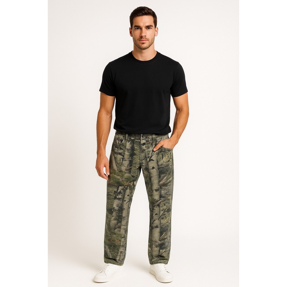 Mossy Oak Pants Mens 34x32 Gray Straight Mountain Country Camo Hunting Outdoor